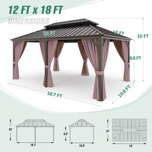 Load image into Gallery viewer, COOS BAY Double Galvanized Steel Roof and Aluminum Frame Gazebo with Curtains and Netting