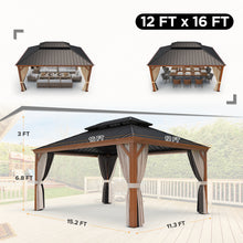 Load image into Gallery viewer, COOS BAY Outdoor Premium Aluminum Frame, Double Galvanized Steel Roof Gazebo with Textilene Nettings and Curtains