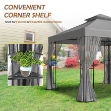 Load image into Gallery viewer, COOS BAY 10x10 Patio Gazebo with Mosquito Netting and Corner Shelves