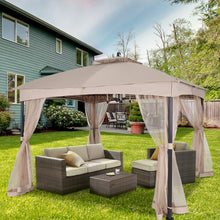 Load image into Gallery viewer, COOL Spot 10x12 Patio Dome Gazebo w/Mosquito Netting, Two-Tier Vented Top for Backyard Garden Lawn (Beige)