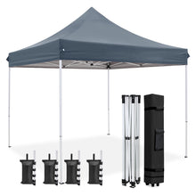 Load image into Gallery viewer, COOS BAY 10x10 Heavy Duty Pop up Commercial Canopy Tent Instant Sun Shelter with Roller Bag, 4 Sandbags, Green / Black / White / Beige / Gray
