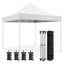 Load image into Gallery viewer, COOS BAY 10x10 Heavy Duty Pop up Commercial Canopy Tent Instant Sun Shelter with Roller Bag, 4 Sandbags, Green / Black / White / Beige / Gray