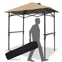 Load image into Gallery viewer, COOS BAY 8&#39;x5&#39; Pop up Grill Gazebo Portable BBQ Gazebo Canopy Tent with Roller Bag, Outdoor Barbeque Shelter, Red / Beige