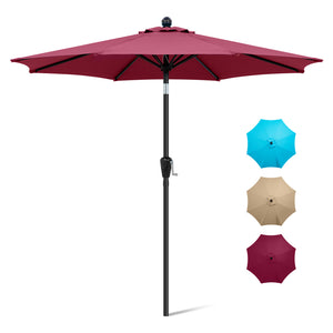 COOS BAY 7.5' Patio Umbrella Outdoor Market Table Umbrella with Push Button Tilt and Crank for Garden, Deck, Backyard, Pool and Beach, 8 Ribs