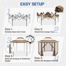 Load image into Gallery viewer, COOS BAY 13&#39; x 13&#39; Pop Up Gazebo w/ Mosquito Netting, Double Roof Hexagonal Outdoor Canopy Tent for Patio Backyard Garden Wedding Party, Beige