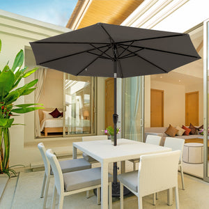 COOS BAY 9' Patio Umbrella Outdoor Market Table Umbrella with Push Button Tilt and Crank for Garden, Deck, Backyard, Pool and Beach, 8 Ribs