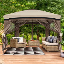 Load image into Gallery viewer, COOS BAY 10&#39; x 10&#39; Gazebo Tent Outdoor Pop up Gazebo Canopy Shelter with Netting (Beige)