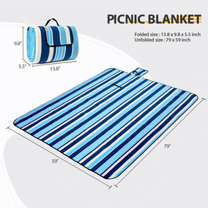 COOL Spot Extra Large 79" x 59" Handy Picnic & Outdoor Blanket 3 Layers Easy Folding Waterproof Sand Proof Portable Picnic Mat for Party, Beach, Camping and Hiking