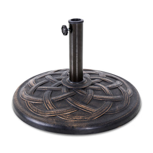 COOS BAY Round 21.5 inch 42 lbs Outdoor Heavy Duty Classic Resin Umbrella Base Stand for Patio, Garden, Pool, Yard, Rust Resistant – Bronze