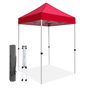 COOS BAY 5x5 Portable Instant Canopy Tent, Pop Up Outdoor Sun Shelter for Beach, Sports and Camping, Red / Pink /  White / Blue