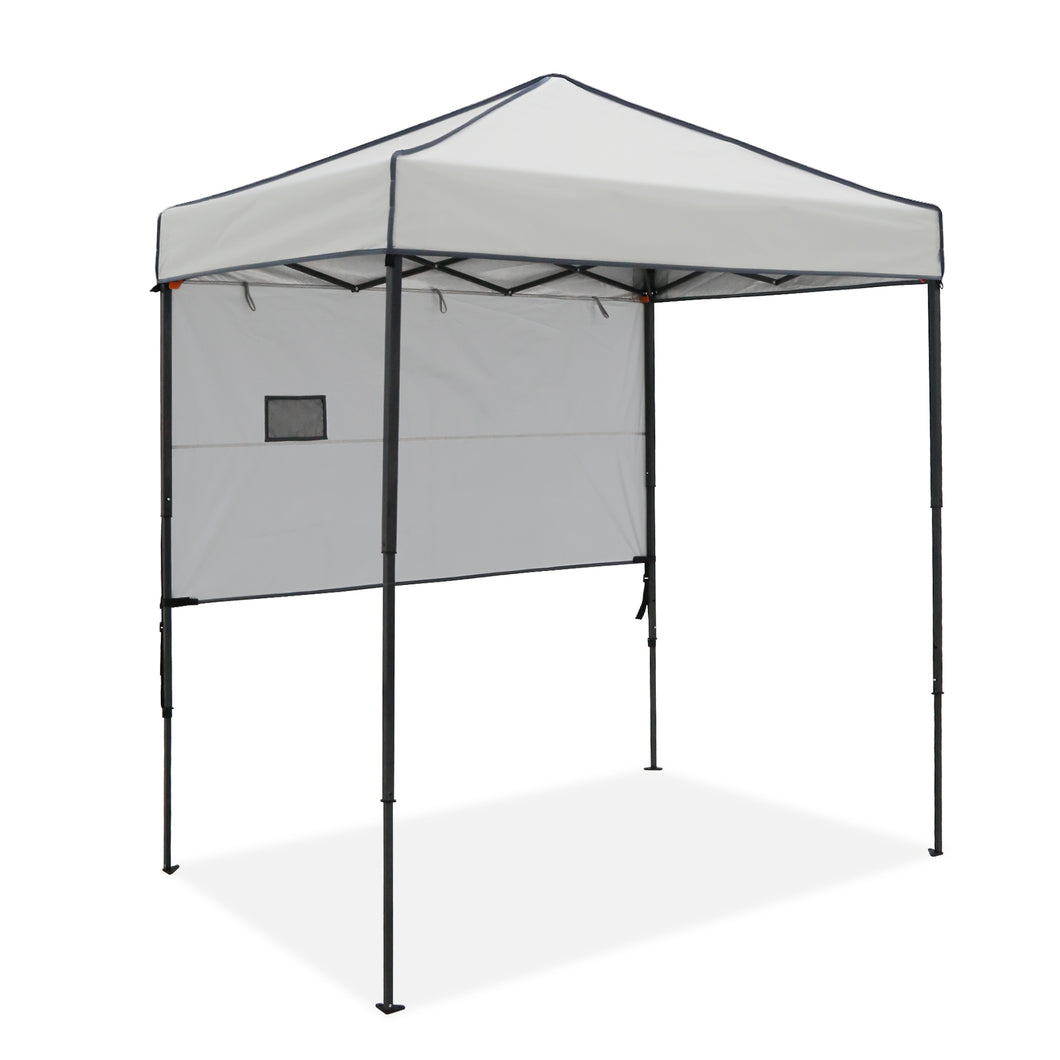 COOS BAY 6' x 4' Instant Pop Up Canopy Tent with Adjustable Sun Wall, Lightweight Compact Portable Sun Shelter with Carry Bag, Gray / Light Blue